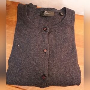 Deep Gray Button-Up Cardigan By Cyrus